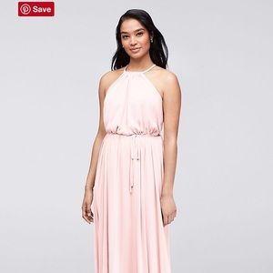 David’s Bridal High Neck Petal Bridesmaid Dress